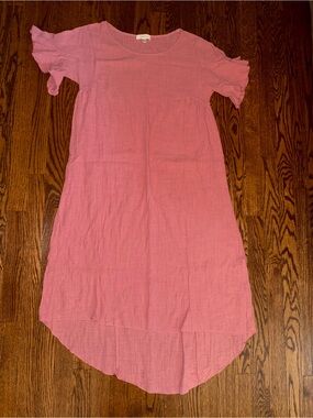 Asymmetrical Pink Women's Dress - Lightweight Summer Tunic